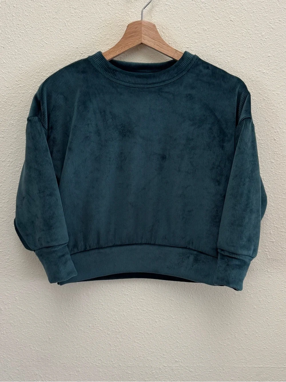 Athleta Girl Cozy Rib Pine Green Crewneck Sweatshirt Size XS/6